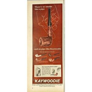 "There's no smoke like a pipe and no pipe like Kaywoodie" Vintage Print Ad 1963